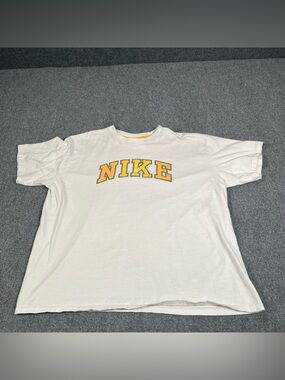 Vintage NIKE Arc College Letters Spell Out Graphic T Shirt 2000s White XL Rare